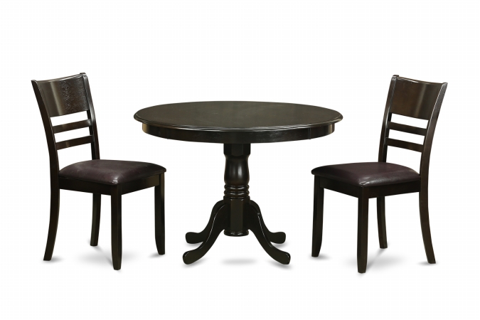 ANLY3-CAP-LC 3 Piece Kitchen Table Set-Round Kitchen Table and 2 Dining Chairs