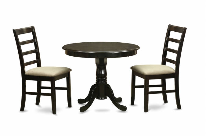 ANPF3-CAP-C 3 Piece Small Kitchen Table and Chairs Set-Round Kitchen Table and 2 Kitchen Chairs