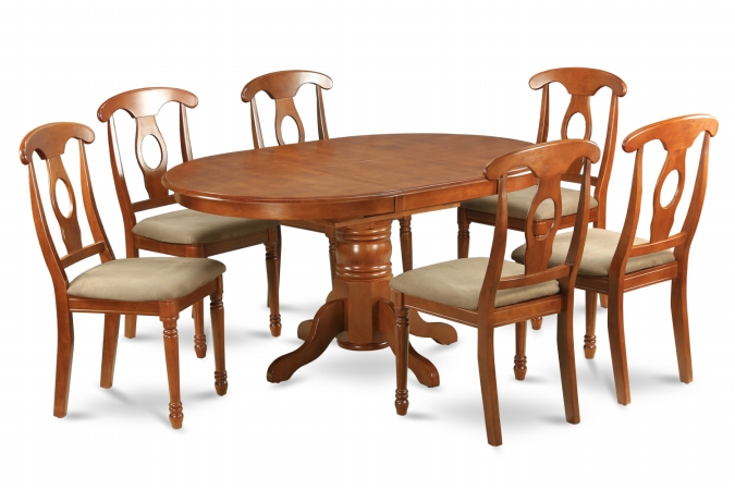 7 Piece Dining Room Set-Dining Table With Leaf and 6 Dining Chairs