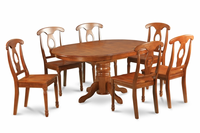 7 Piece Dining Set-Dinette Table With Leaf and 6 Dinette Chairs
