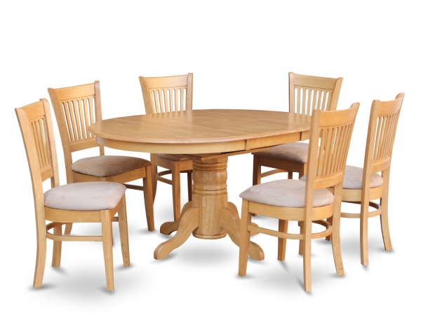 7 Piece Dining Set-Dining Table With Leaf and 6 Dinette Chairs