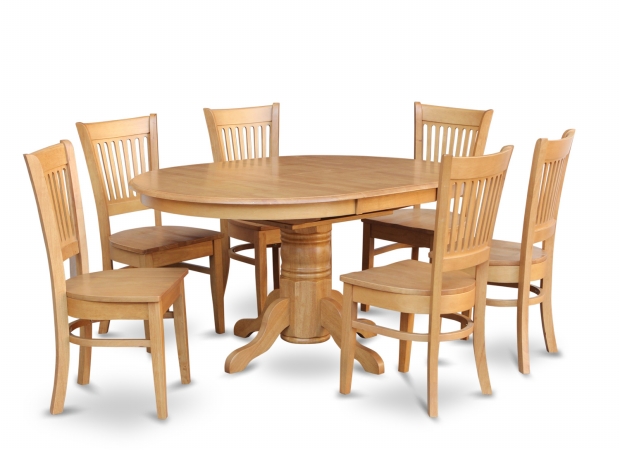 7 Piece Dining Room Set For 6-Table Having Leaf and 6 Dining Chairs
