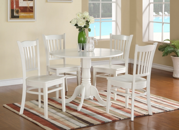 East West Furniture DLGR5-WHI-W