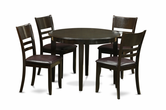 5 Piece Small Kitchen Table Set-Kitchen Dining Nook and 4 Kitchen Chairs - Cappuccino