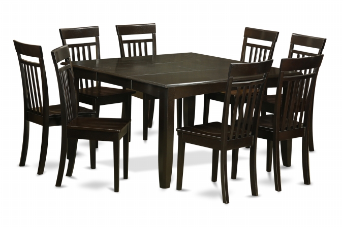 PFCA9-CAP-W 9 Piece Dining Room Setdinette Table With Leaf and 8 Dinette Chairs -  East West Furniture