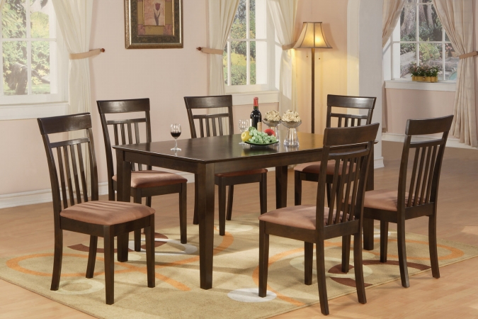 CAP7S-CAP-C 7 Piece Formal Dining Room Set-Table and 6 Dining Chairs