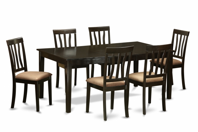 HEAN7-CAP-C 7 Piece Dining Set-Dining Table With Leaf and 6 Kitchen Chairs