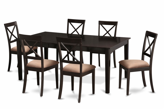HEBO7-CAP-C 7 Piece Dining Table Set-Table Featuring Leaf and 6 Dinette Chairs