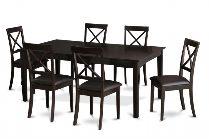 7 Piece Dining Room Table Set-Dinette Table Having Leaf and 6 Dinette Chairs