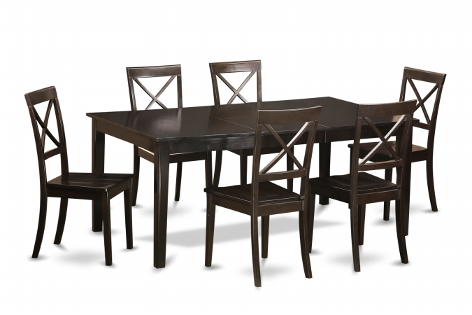 7 Piece Dining Table Set For 6-Dining Table Having Leaf and 6 Dinette Chairs