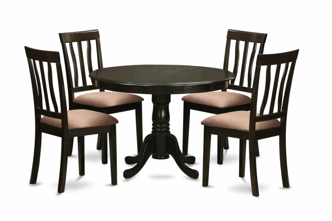 5 Piece Kitchen Table Set-Dining Table and 4 Dinette Chairs - Cappuccino