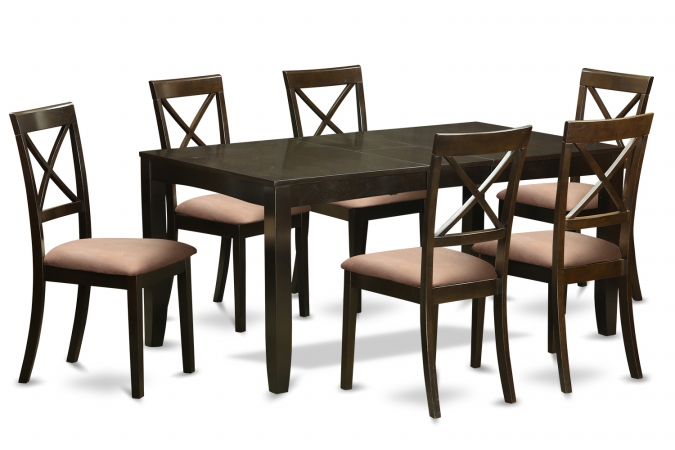 7 Piece Dining Table Set-Kitchen Tables With Leaf Plus 6 Chairs For Dining Room