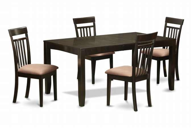 5 Piece Dining Room Set-Dining Room Table With Leaf Plus 4 Kitchen Chairs