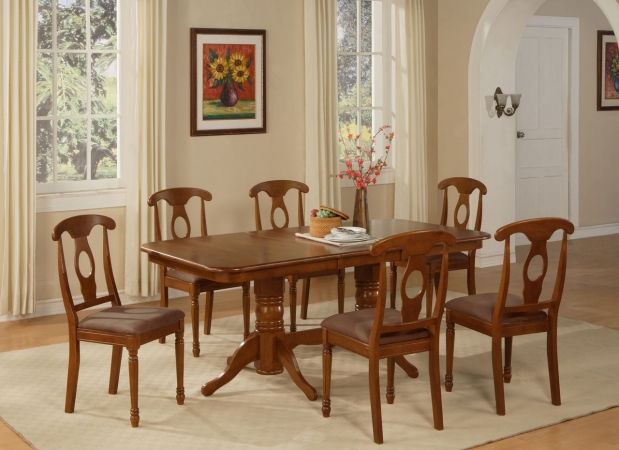 NANA9-SBR-C 9 Piece Dining Room Set-Oval Table With Leaf and 8 Kitchen Dining Chairs -  East West Furniture
