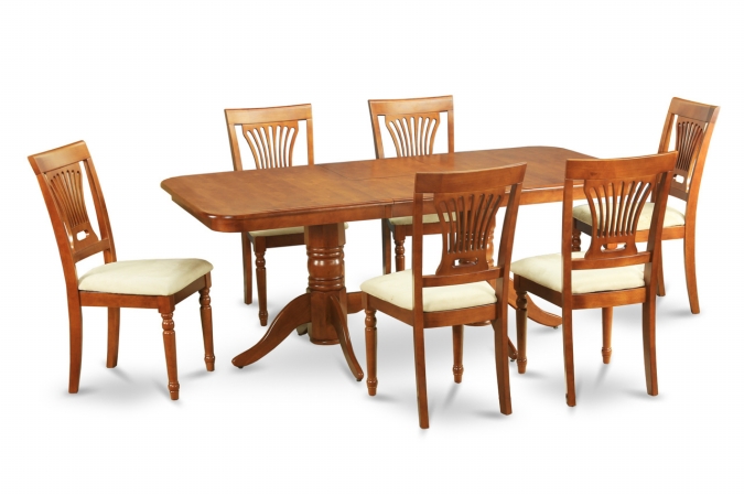5 Piece Dining Room Set Dining Table and 4 Dining Chairs - Saddle Brown