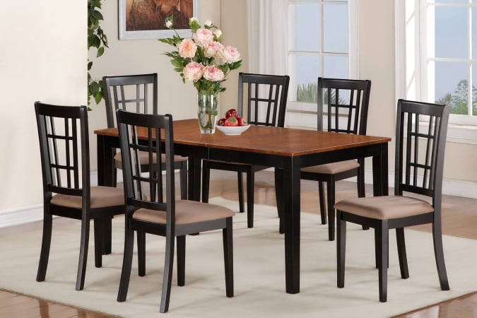 7 Piece Dining Room Table Set-Kitchen Tables Plus 6 Kitchen Chairs