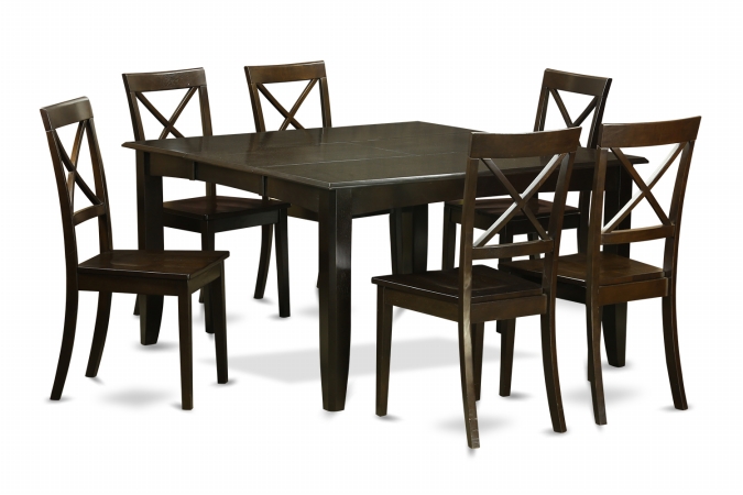 7 Piece Dining Room Set-Dinette Table With Leaf and 6 Dinette Chairs