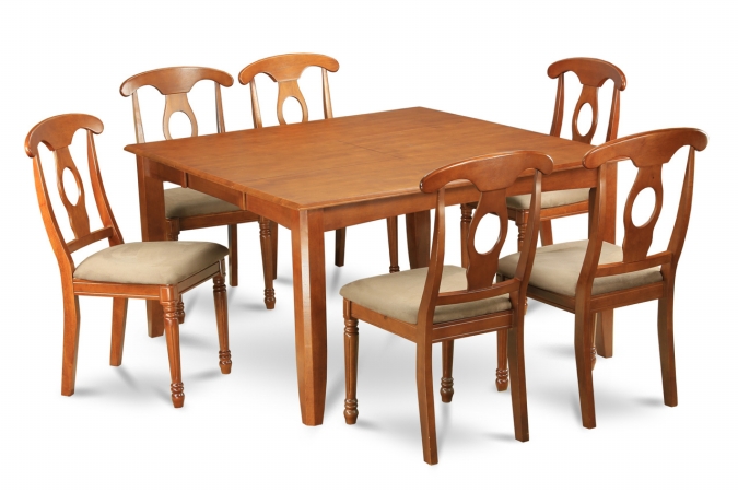 5 Piece Dining Room Table Set-Table With Leaf and 4 Dinette Chairs