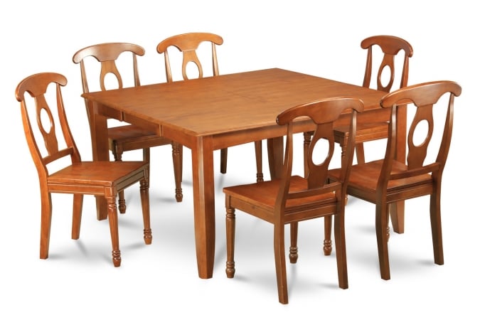 5 Piece Dining Room Table Set-Table With Leaf and 4 Kitchen Chairs