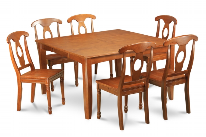 PFNA9-SBR-W 9 Piece Formal Dining Room Set Dining Table With Leaf and 8 Dinette Chairs -  East West Furniture