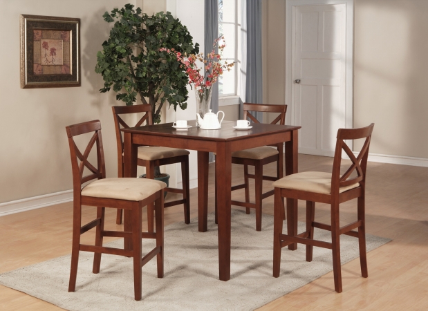 5 Piece Counter Height Dining Set-Gathering Table and 4 Counter Height Chairs