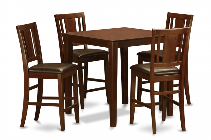 5 Piece Pub Table Set-Counter Height Table and 4 Stools