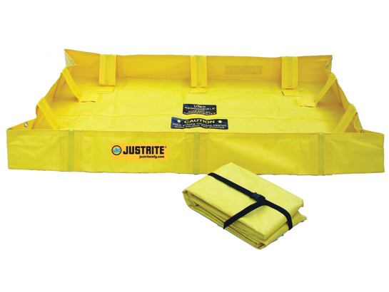 4' x 4' x 8", 79 Gallon Spill Capacity, Folding Spill Containment Berm, Yellow