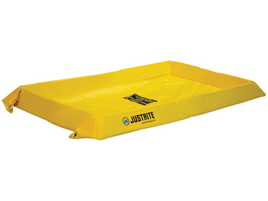 Spill Berm, PVC, Yellow, 60 gal Spill Capacity, 48 in L x 72 in W x 4 in H