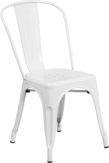 Picture of Flash Furniture CH-31230-WH-GG White Metal Chair