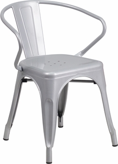 Picture of Flash Furniture CH-31270-SIL-GG Silver Metal Chair with Arms