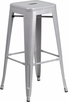 CH-31320-30-SIL-GG 30 Inch Backless Silver Metal Bar Stool
