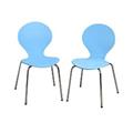 Giftmark 3013B Modern Childrens 2 Chair Set with Chrome Legs - Blue Giftmark 3013B Modern Childrens 2 Chair Set with Chrome Legs - Blue