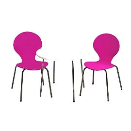 Picture of Giftmark 3012PU Modern Childrens Table and  2 Chair Set with Chrome Legs - Purple