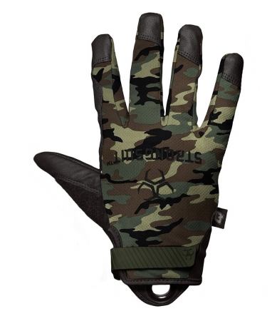 StrongSuit 41300-XL Q Series Enforcer Tactile Tactical Gloves - Camo- Extra Large
