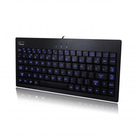 Picture of Adesso AKB-110EB Adesso Slimtouch 110 3-Color Illuminated Mini Keyboard
