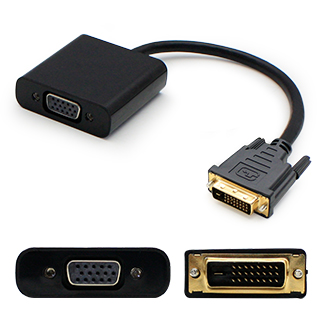 Picture of Add-onputer Peripherals&#44; L DVIDS2VGAA 8 in. Dvi-d Single Link 18 Plus 1 Pin Male To Vga Female Black Adapter