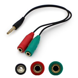 Picture of Add-onputer Peripherals- L HSFFM 8 in. 3.5mm Stereo Audio Male To Female Black Splitter Cable