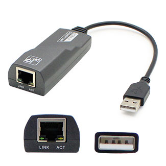 Picture of Add-onputer Peripherals- L USB2NIC 8 in. Usb 2.0 a Male To Rj-45 Female Black Adapter Cable