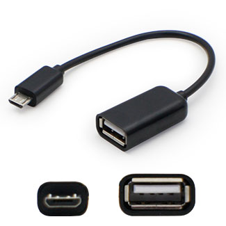 Picture of Add-onputer Peripherals- L USBOTG 5 in. Micro-usb Male To Usb 2.0 a Female Black On-the-go Cable