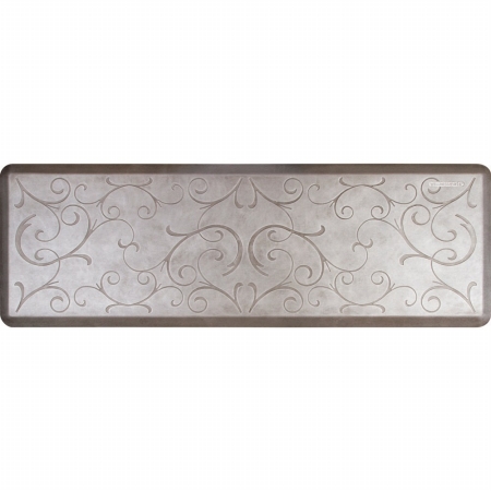 WellnessMats  Estates Bella Kitchen Mat - Silver Leaf- 6 L x 2 W ft.