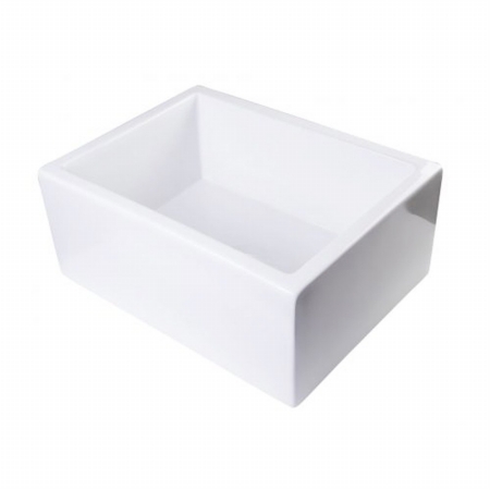 Picture of ALFI brand AB2418SB-W 24 in. Smooth Thick Wall Fireclay Single Bowl Farm Sink- White