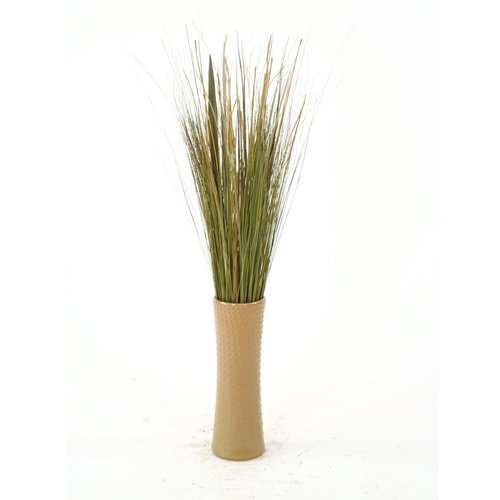 Distinctive Designs International   Mixed Natural And Silk Grass In Brown Latte Stoneware Cylinder Vase