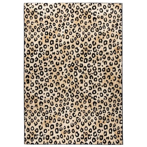 2 ft. 7 in. x 3 ft. 11 in. Dulcet Leopard Area Rug - Black