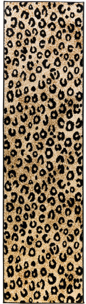 2 ft. x 7 ft. 3 in. Dulcet Leopard Runner Area Rug - Black