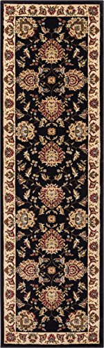 Infinity Home 36032 2 ft. 3 in. x 7 ft. 3 in. Timeless Abbasi Traditional Runner Area Rug - Black