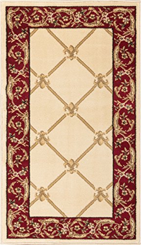 36223 2 ft. 3 in. x 3 ft. 11 in. Timeless Fleur De Lis Area Rug - Ivory