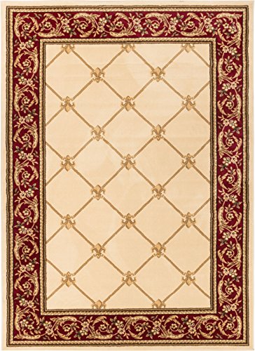 36225 5 ft. 3 in. x 7 ft. 3 in. Timeless Fleur De Lis Area Rug - Ivory