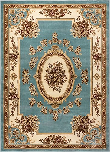 36367 7 ft. 10 in. x 10 ft. 6 in. Timeless Le Petit Palais Traditional Area Rug - Light Blue -  Infinity Home