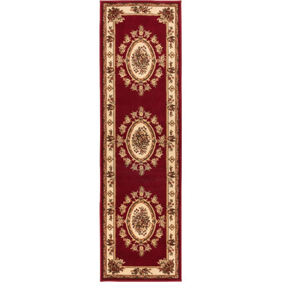 36302L 2 ft. 7 in. x 12 ft. Timeless Le Petit Palais Traditional Runner Area Rug - Red -  Infinity Home