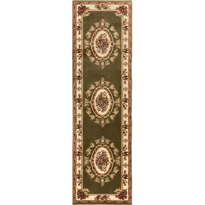 2 ft. 7 in. x 12 ft. Timeless Le Petit Palais Traditional Runner Area Rug - Green